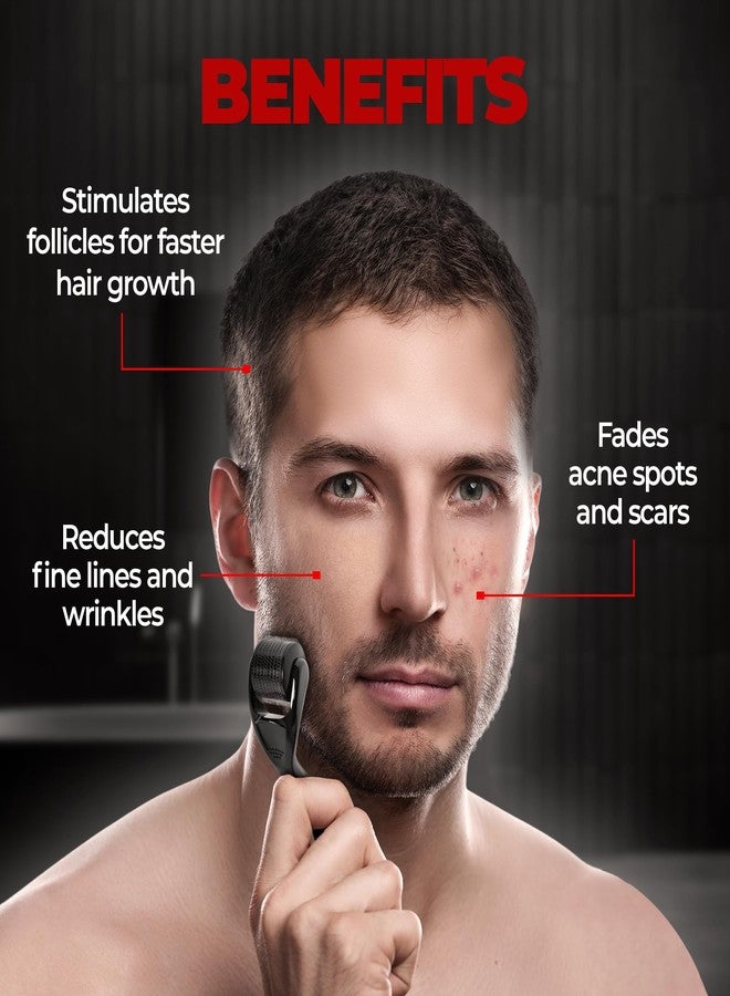 Beardo Beard & Hair Growth Oil 30ml & Derma Roller For Hair Growth 0.5 mm| Dermaroller | For Thicker & Longer Beard | Uneven, Patchy & Fast Beard Growth | For Stronger & Fuller Beard Hair - Set of 2 - Image 4
